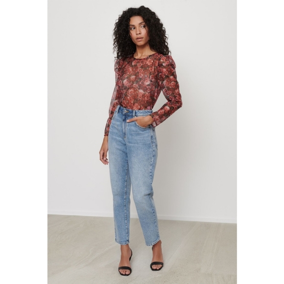 Dynamite Floral Printed Puff Sleeve Blouse - Picture 2 of 4